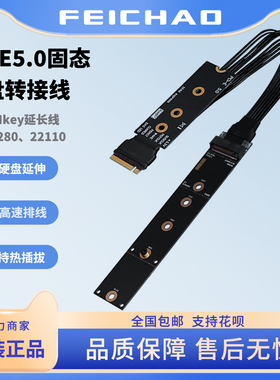PCIE5.0固态硬盘转接线 M.2-Mkey延长线 22110 NVME SSD硬盘转接