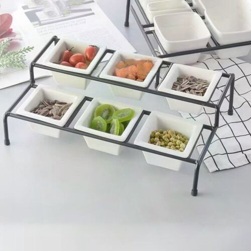 自助餐多格点心架陶瓷碗小吃方碗食物展示架自助调料碗商用餐饮店