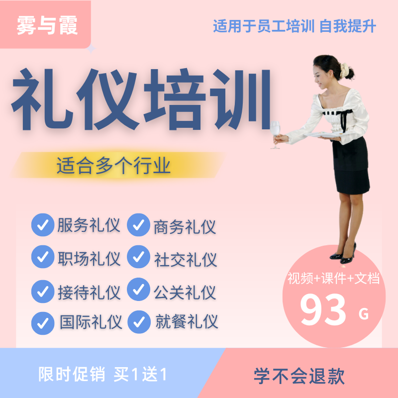 礼仪培训全套教程视频教学服务商务职场社交个人形象PPT课件训练