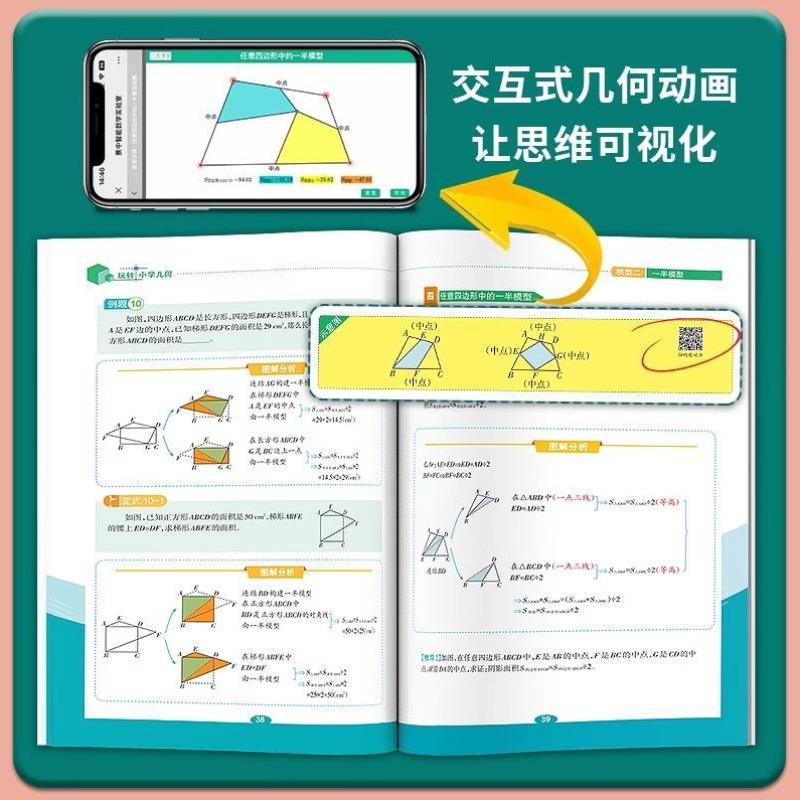 （正版）天天向上小学数学玩转几何78个交互式几何动画 思维训练图解模型视频讲解动画演示全国通用2024新版让思维可视化模型