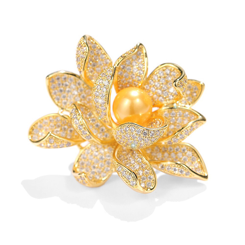 荷花胸针奢华大气毛衣配饰