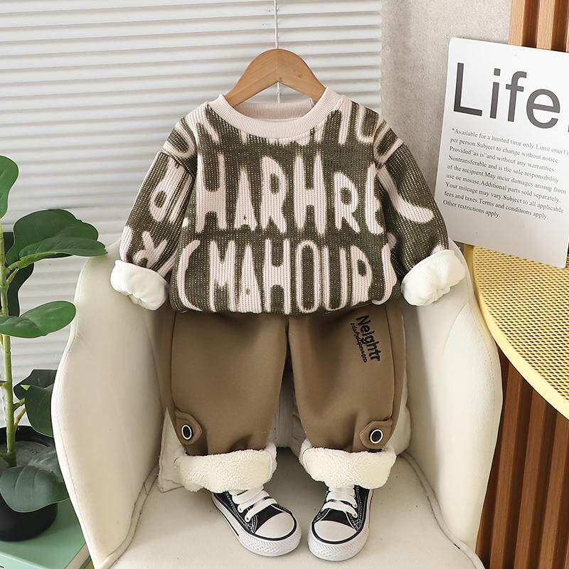 宝宝秋冬套装男童加绒卫衣两件套2025新款儿童加厚冬季衣服洋气潮,童装/婴儿装/亲子装,套装,淘宝优惠券,粉丝福利购,淘宝优惠卷