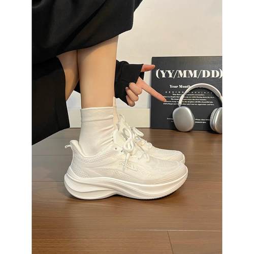 回力运动鞋女款秋季2025新款百搭爆款厚底小白鞋软底学生透气跑鞋