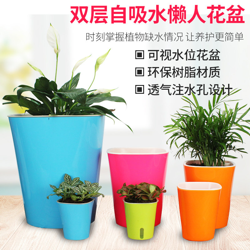 自动吸水环保型储水盆水培土培树脂花盆绿萝多肉创意绿植懒人盆,鲜花速递/花卉仿真/绿植园艺,花盆,淘宝优惠券,粉丝福利购,淘宝优惠卷
