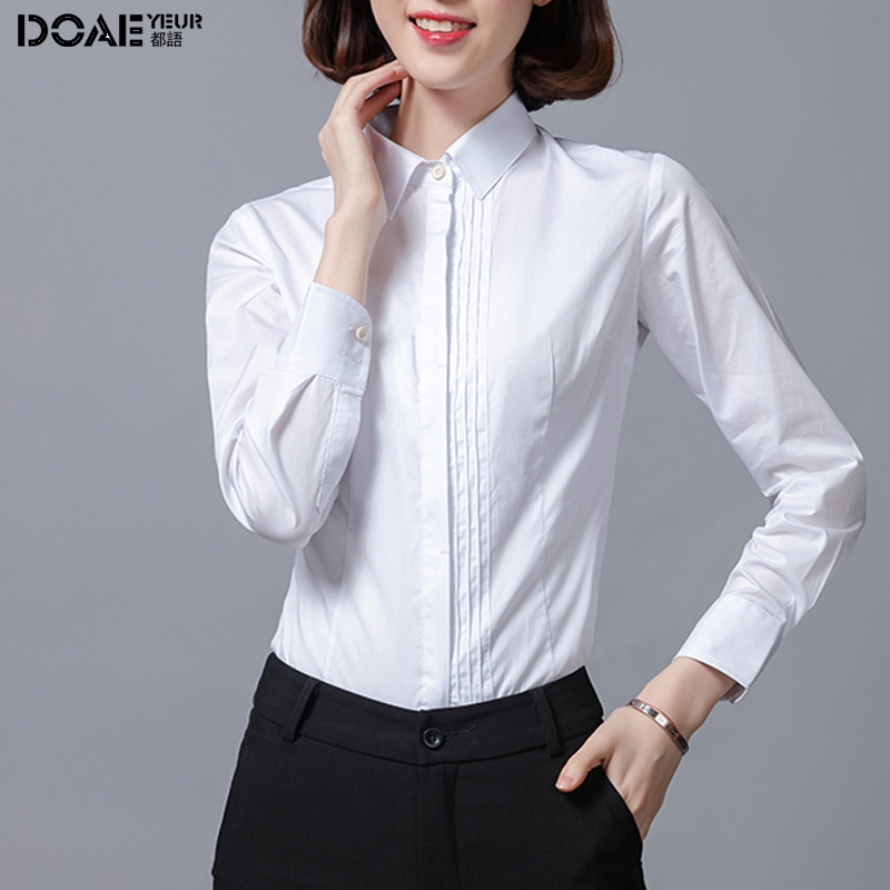 DOAEYEUR/都语白色衬衫女长袖春秋新款修身百搭大码面试正装衬衣|ruв категории Женская одежда, рубашка - от Buy2taobao.com для оказания профессиональной услуги покупки агента Taobao