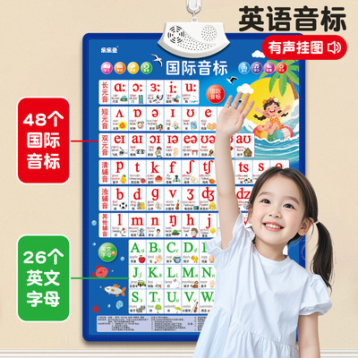 48个国际音标有声挂图英语发音和自然拼读发音26个字母表英文神器
