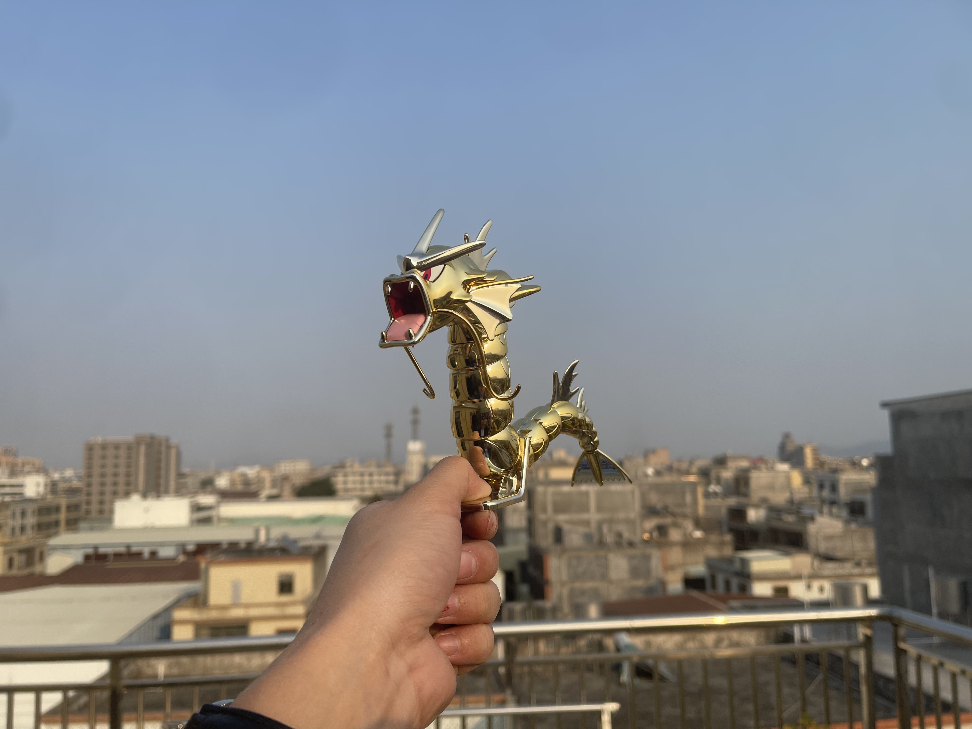 异星电镀 万代可动暴鲤龙 黄金闪光暴鲤龙 神奇宝贝模型 电镀模型