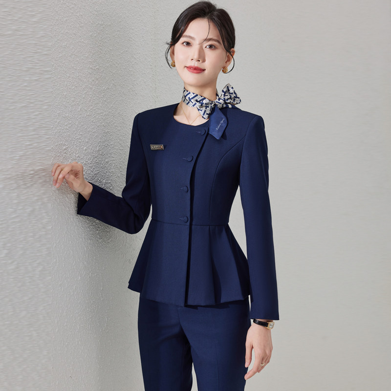 高端西装套装女高级感美容师美容院职业工装珠宝店金店工作服春季