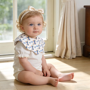 围嘴口水巾宝宝纯棉a类韩版 ins风婴儿加大花瓣北欧洋气小清新围兜