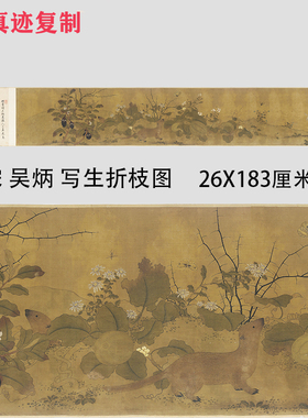宋吴炳 写生折枝图 宋画工笔花卉果实昆虫画微喷复制临摹学习画稿