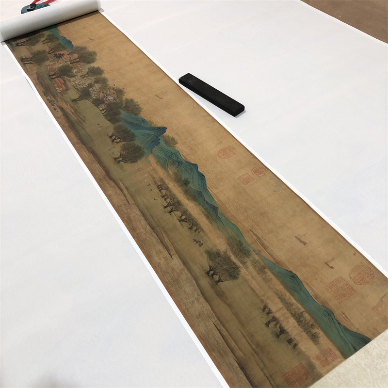 仇英 清明上河图 名家原作高清长卷国画微喷复制装饰画临摹学习