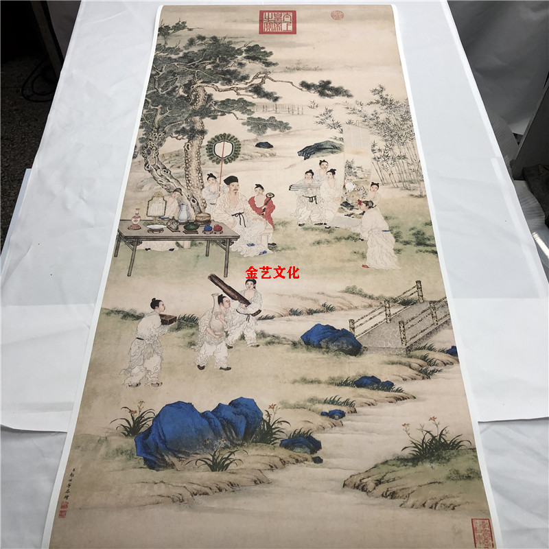郎世宁弘历观画图名家收藏古董