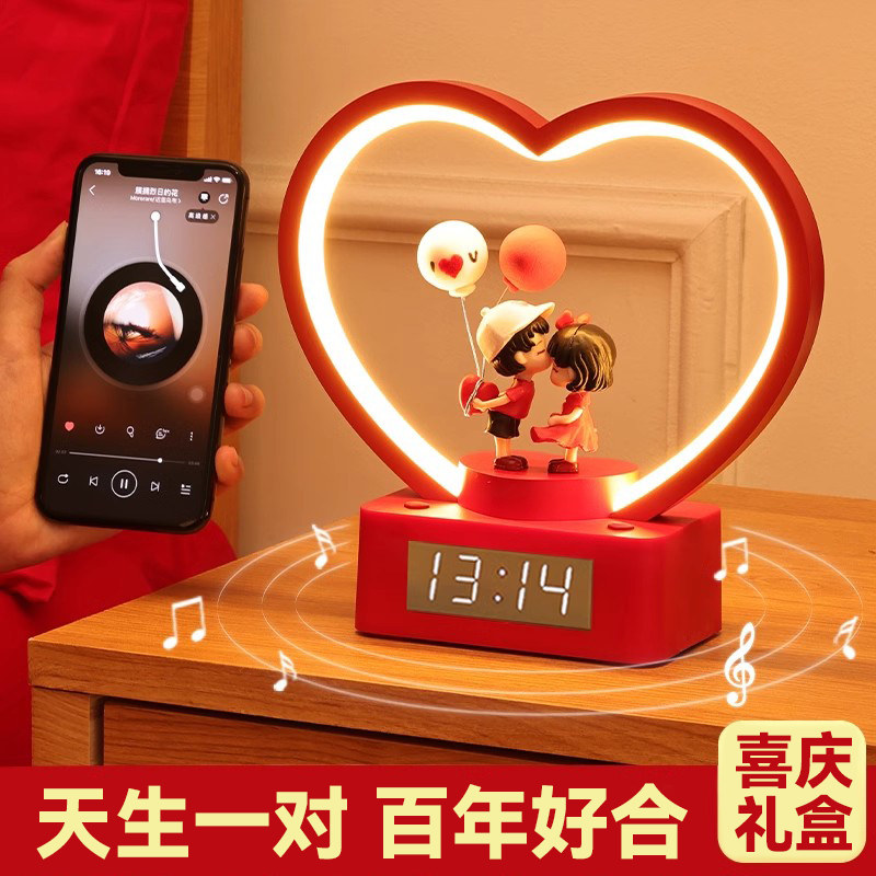 结婚礼物送新人新娘摆件闺蜜新婚订婚礼品陪嫁台灯长明灯高级高档