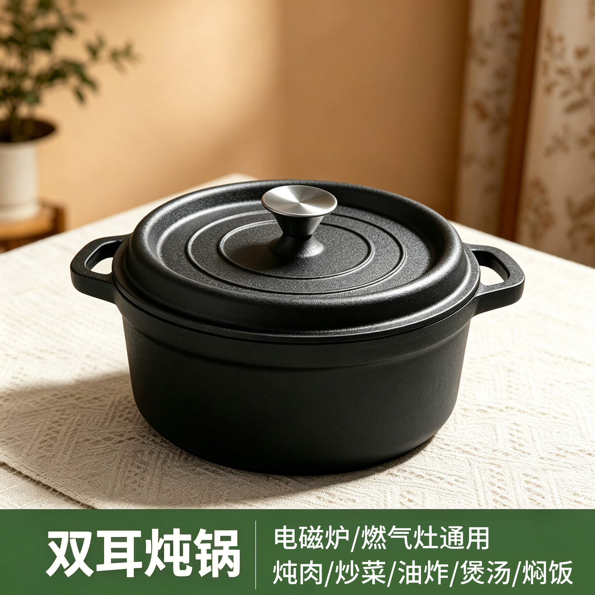 厨时代铸铁煲汤锅加厚通用炖肉锅
