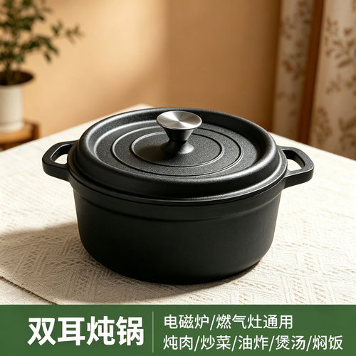 厨时代铸铁煲汤锅加厚通用炖肉锅