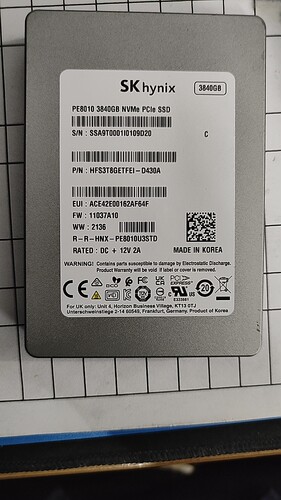 【议价】海力士PE8010 3.84T U2企业级固态硬盘PCIE4.0高速读写
