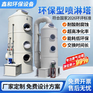 喷淋塔废气处理设备除烟酸碱除雾臭除尘脱硫防腐洗涤净化pp水淋塔
