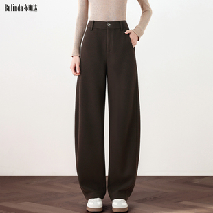 弧形弯刀裤 布琳达醋酸羊毛混纺阔腿香蕉裤 镰刀裤 西装 子 女秋冬厚款