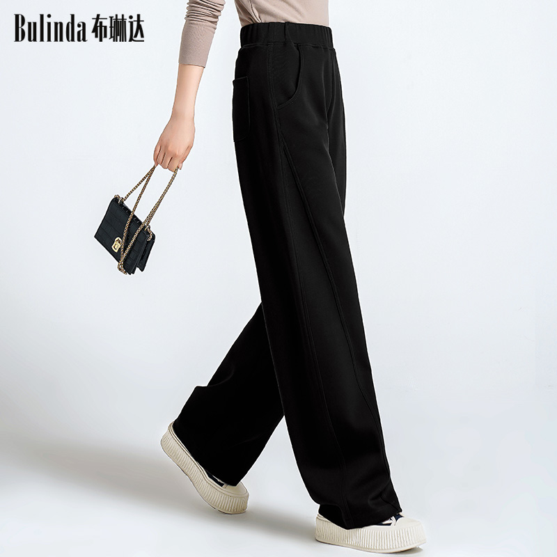 秋冬厚款阔腿卫裤垂感显瘦长裤