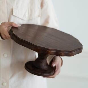 Onlythis法式 饰置物摄影道具 木质托盘中古风水果香薰托盘甜品盘装