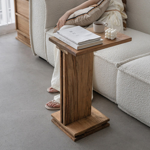 可移动实木沙发边几润家诚品复古