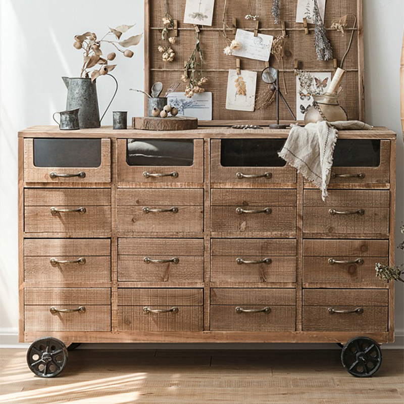 润家家居实木柜抽屉柜美式斗柜