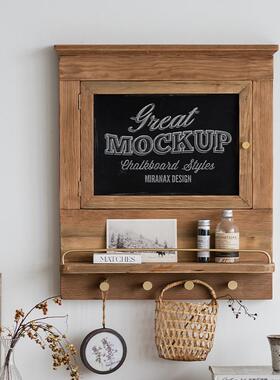 Onlythis实木电表箱遮挡面板盖多功能置物架黑板电箱装饰挂衣架