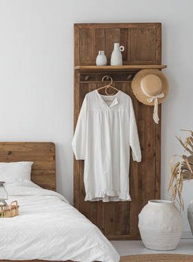 Onlythis民宿实木吊柜餐厅壁柜老松木衣帽架挂钩落地卧室置物架