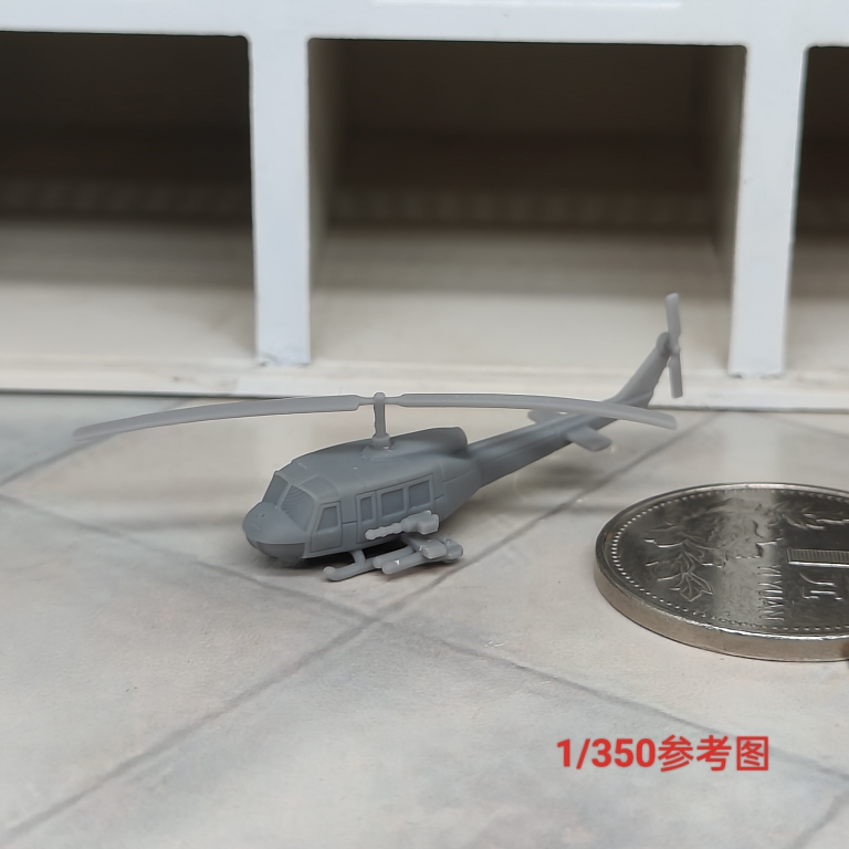 UH-1休伊直升机 树脂白模 1/350/700飞机战机微缩模型 AC434