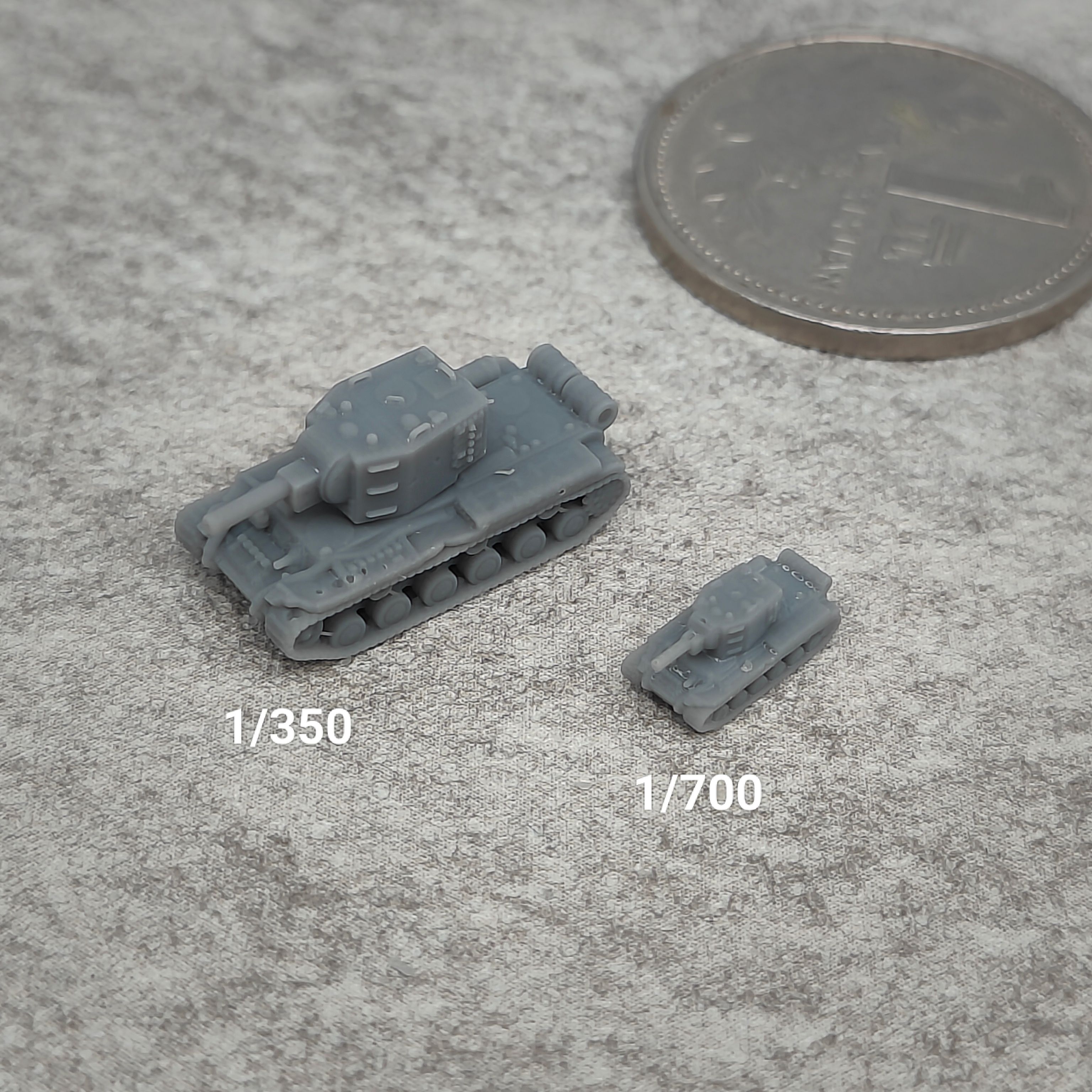 KV2坦克 树脂白模 1/350/700坦克战车微缩模型 TK009