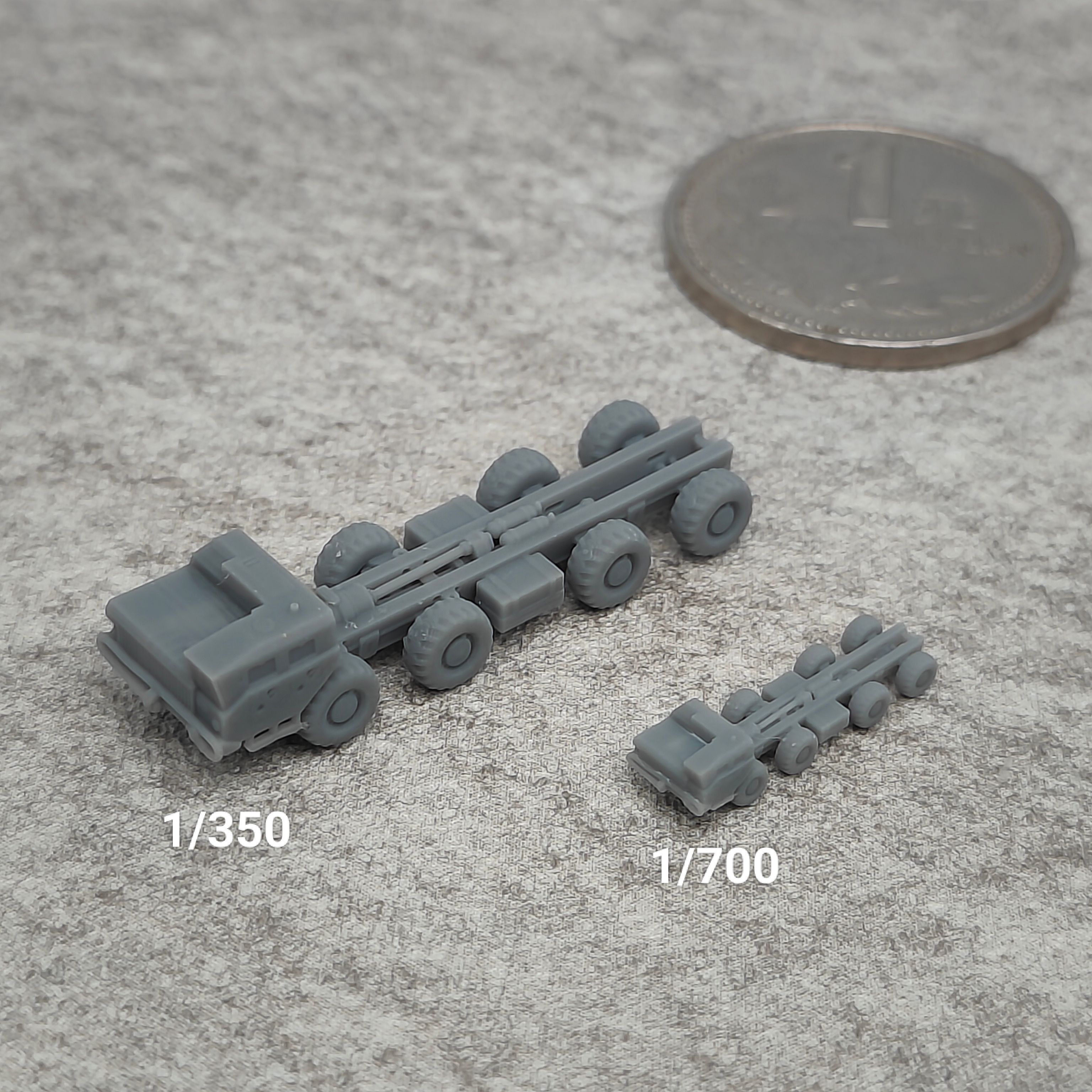 卡玛兹543重型牵引车 树脂白模 1/350/700坦克战车微缩模型 TK638