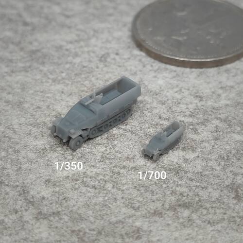 Sdkfz251-D1履带车 树脂白模 1/350/700坦克战车微缩模型 TK016