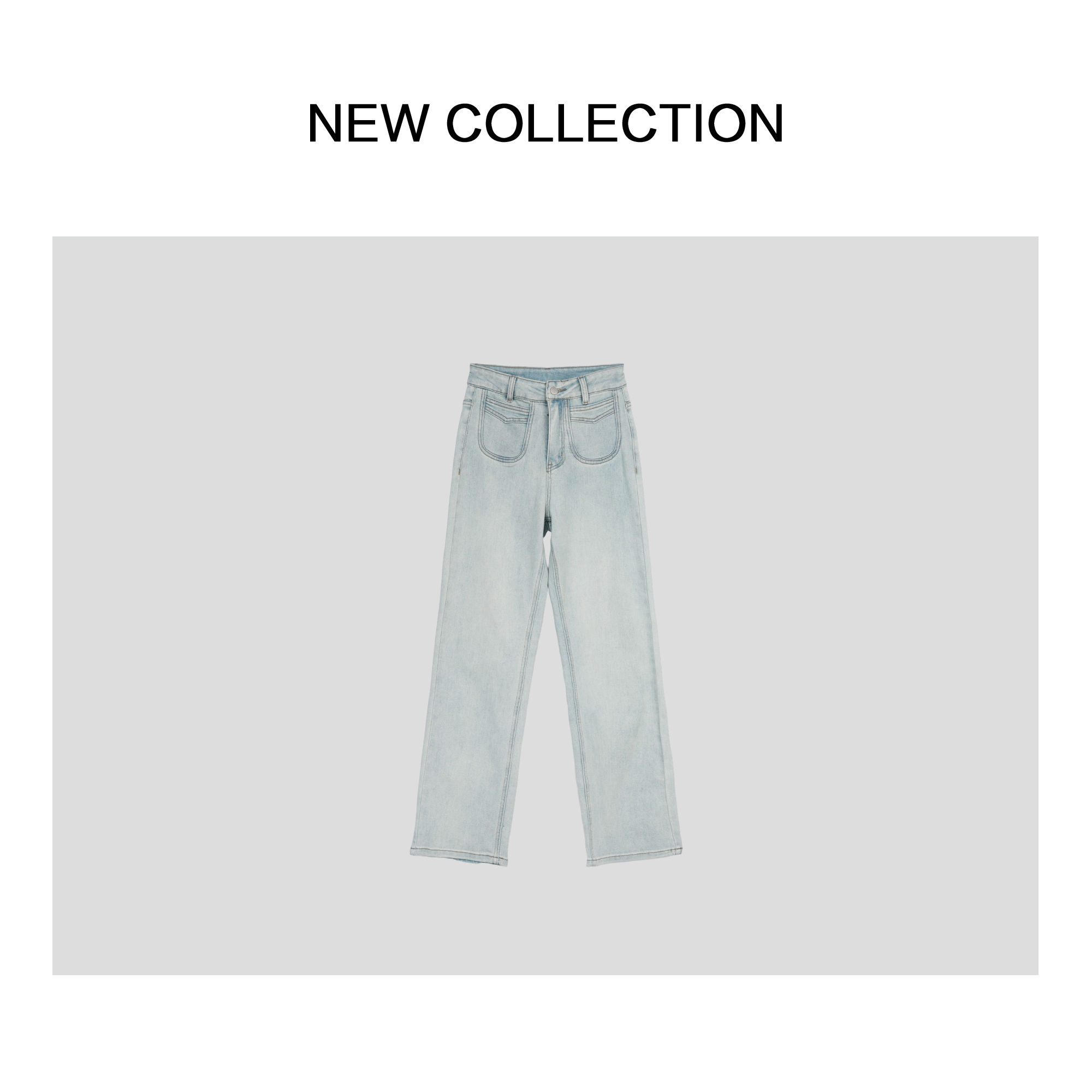 新款复古风直筒牛仔裤 K1516018BD