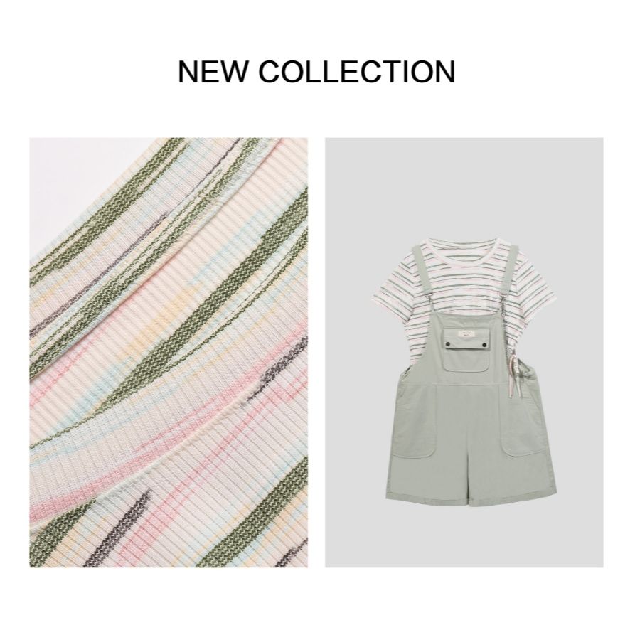 女士夏季休闲时尚背带裤套装 D1F38022A