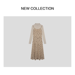 优雅复古蝴蝶印花不对称连衣裙 L1F58017