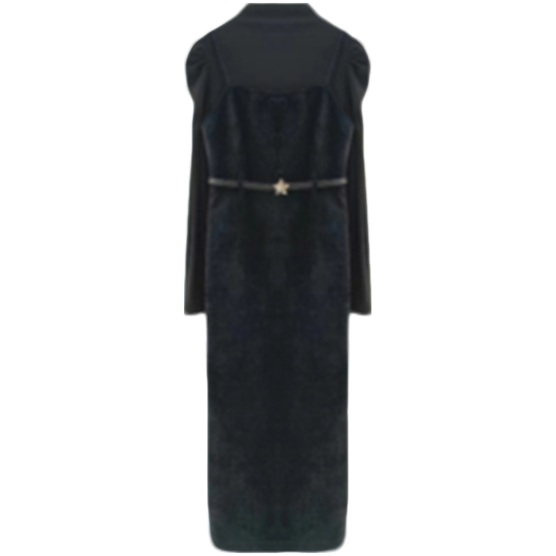 经典复古优雅高腰长袖秋冬连衣裙套装D5516001A-6001