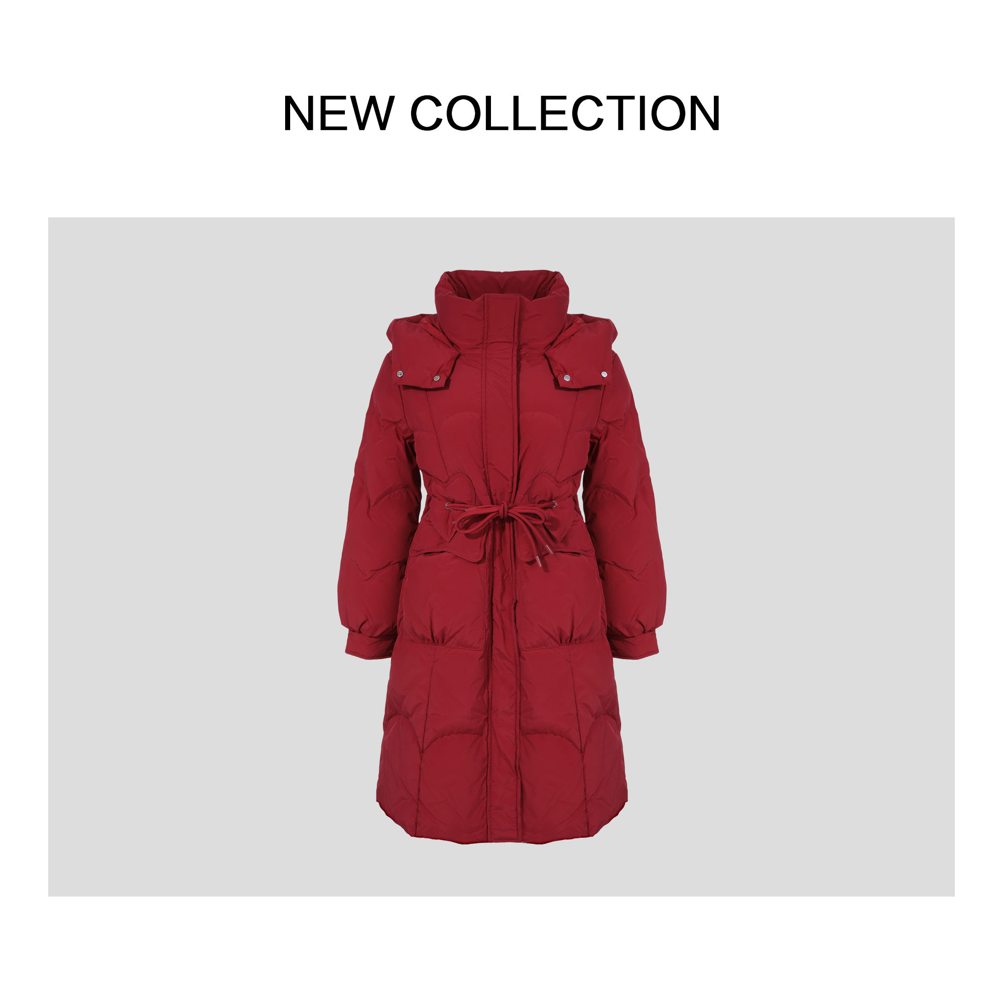 Y1F57005L 新款洋气修身带帽过膝羽绒服