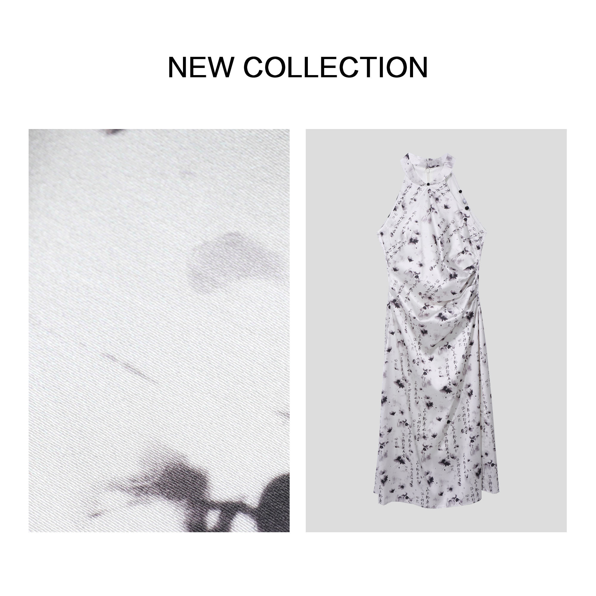 挂脖无袖高级感连衣裙 L5F26017 -6017