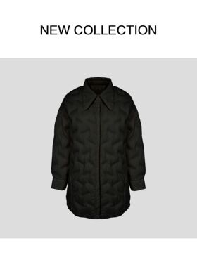 Y1F56023S新款简约风翻领中长款羽绒服-6023