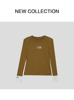 简约时尚风轻薄款长袖T恤 T1F58018 -8018