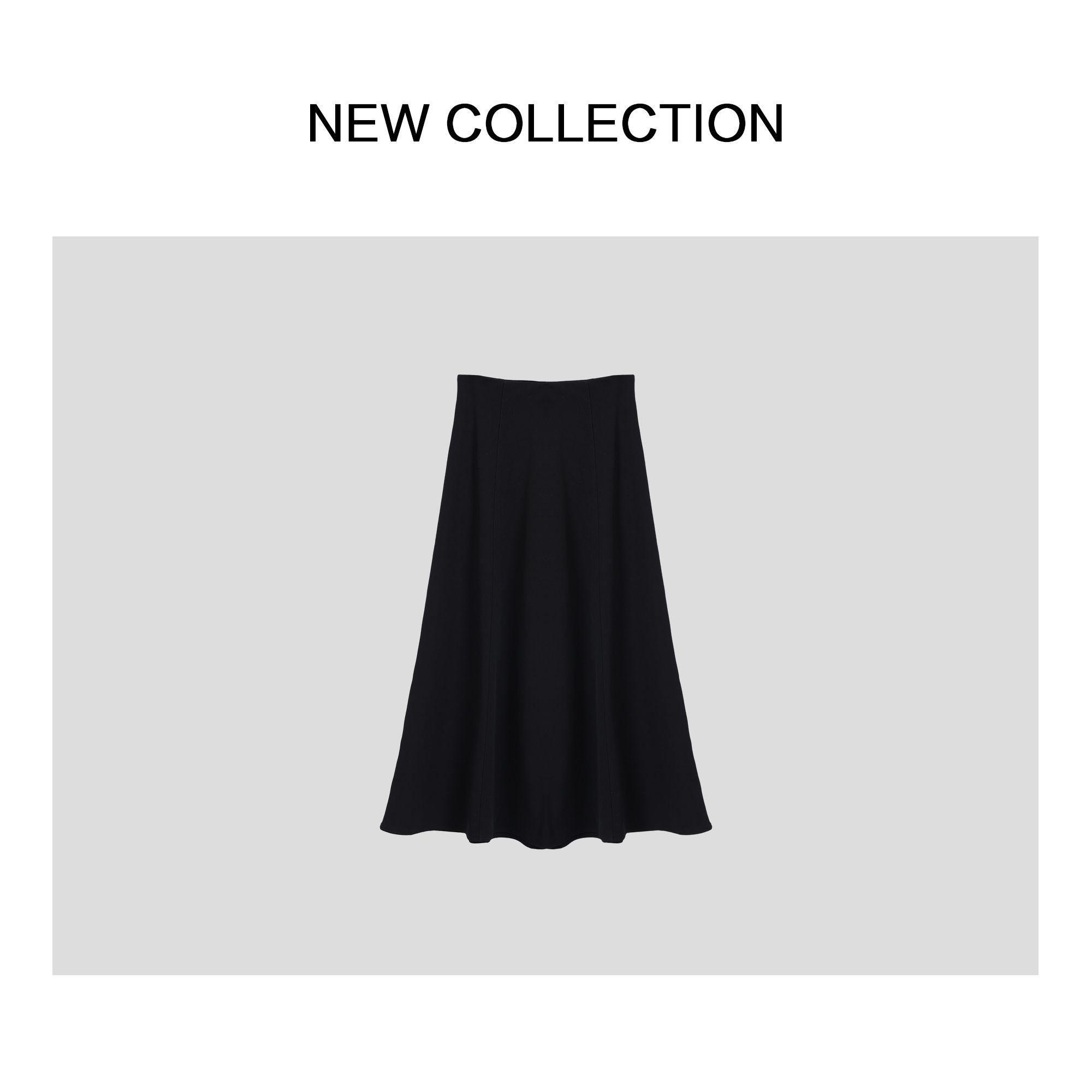 经典百搭时尚半长裙E1538005-8005秋冬半身裙黑色