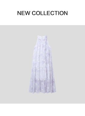 温柔紫色无袖连衣裙 L5526065-6065