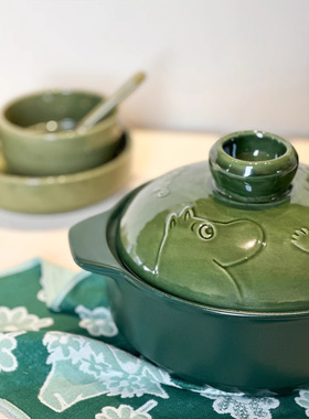 正版姆明moomin80周年卡通砂锅汤炖汤锅耐高温陶瓷炖锅炖砂锅沙锅