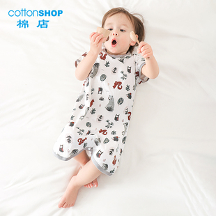 纯棉宝宝睡裙防踢空调服夏装 薄款 婴儿睡衣夏 睡袍夏季 棉店婴儿短袖