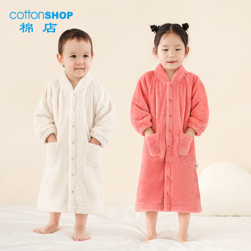 棉店婴儿法兰绒睡袍冬季保暖
