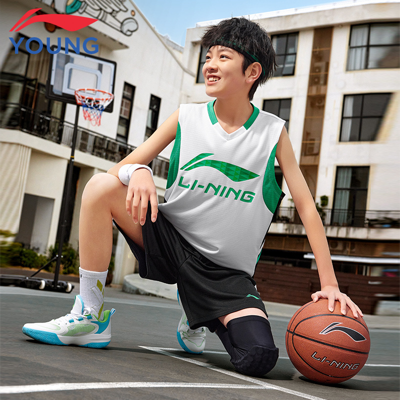 李宁儿童篮球套装背心短裤两件套