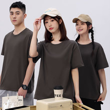 270g重纯棉定制t桖男女同款圆领印logo工作服同学聚会班服运动会