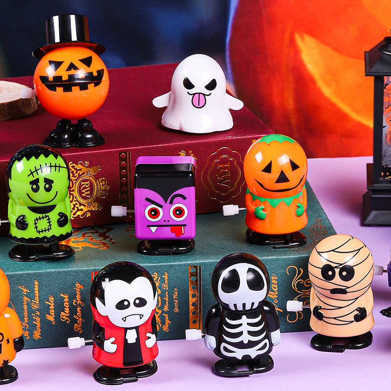 万圣节小礼品上链弹跳南瓜骷髅幽灵跳跳鬼发条玩具儿童幼儿园礼物