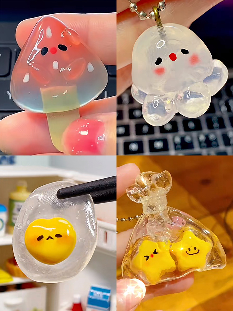 自由树脂手工diy材料包自制粘土可塑水晶土黏土树胶透明女孩挂件