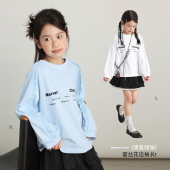 女大童甜美荷叶边儿童早秋上衣 t恤春季 NORNOR陈大猪童装 女童长袖